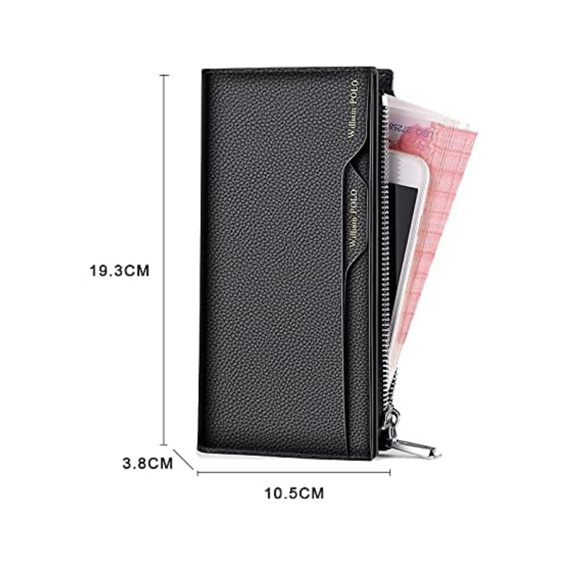 Genuine Leather Wallet for Men, Fashion Leather Phone Credit Card Clutch Bag for Men, Detachable Luxury Card Holder Portable